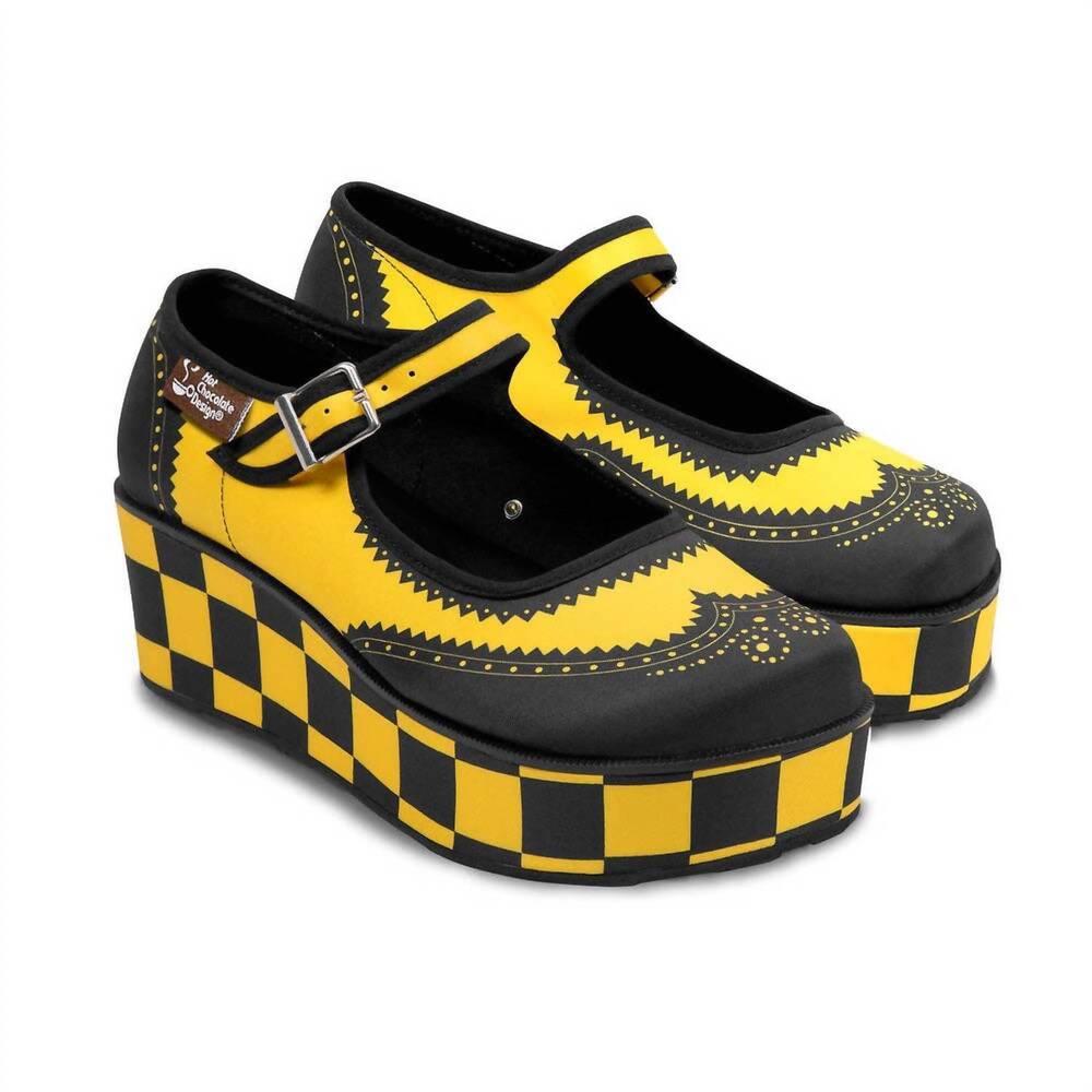 NEW HOT CHOCOLATE DESIGN women's chocolaticas havana checkers mary jane platform
